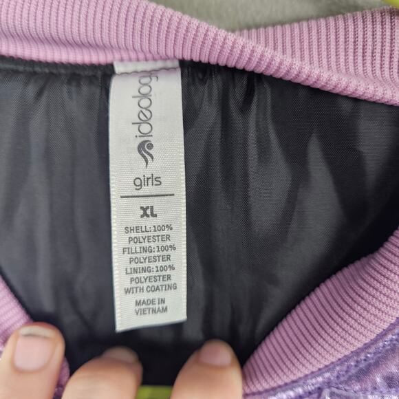 Ideology Puffer Vest Winter Coat Purple Shine Size 16 Girls - Picture 4 of 7